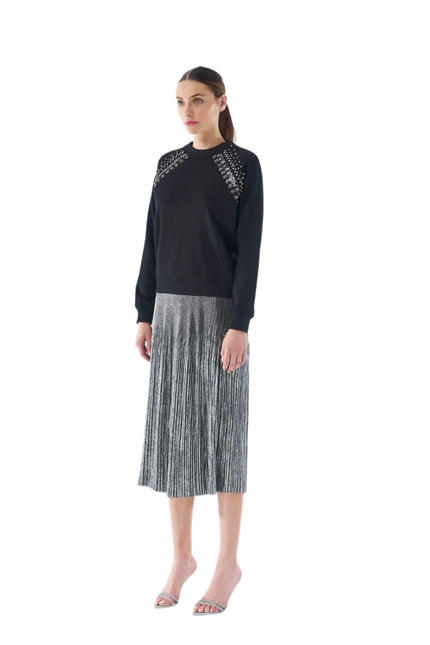 Foil Pleated Skirt