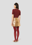 Josia Golden Leather Skirt