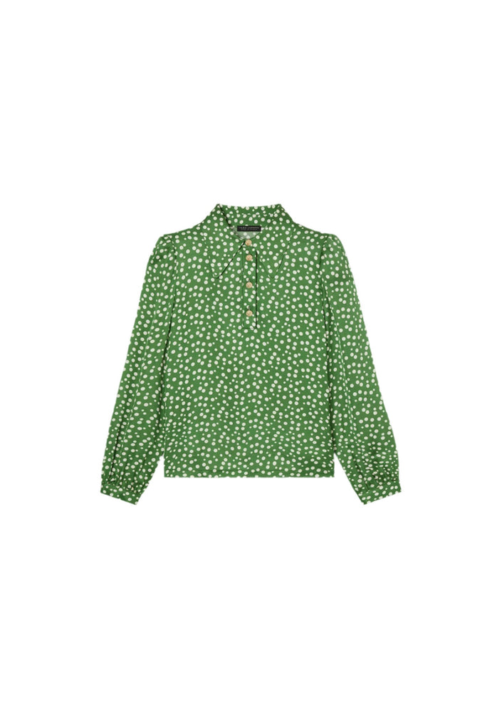 Tonio Green with White Polka Dots Top