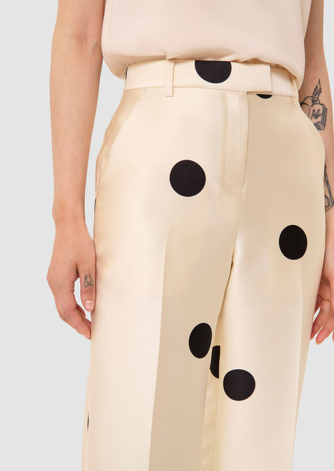 Pitt Ecru with Large Black Polka Dots Pants