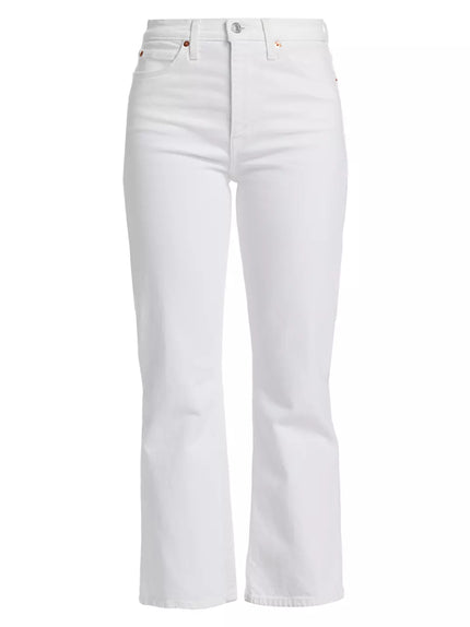 70's Crop Boot Cut Jeans- White