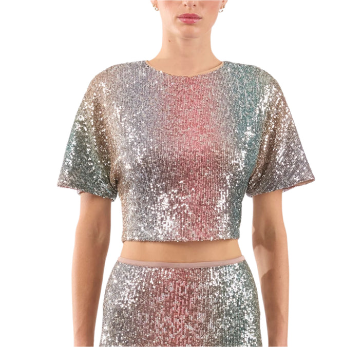 Sunset Sequin Crop Tee