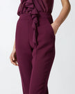 Elegant Technical Fabric Trousers- Grape Vine