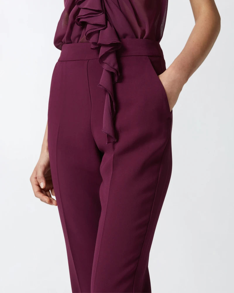 Elegant Technical Fabric Trousers- Grape Vine