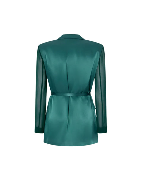 Green Sheer Sleeve Blazer