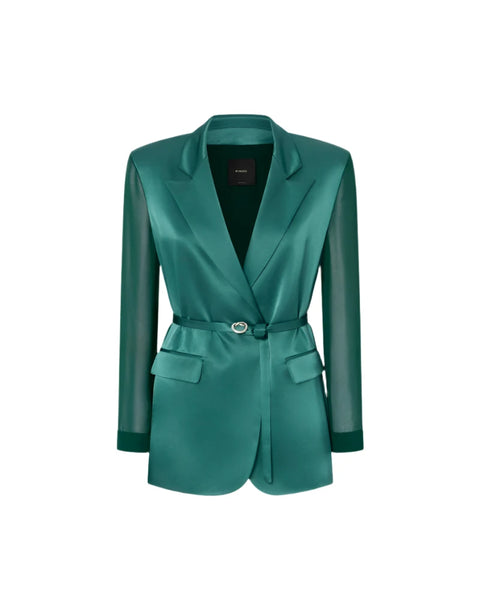 Green Sheer Sleeve Blazer