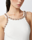 Rhinestone Embroidered Tank Top