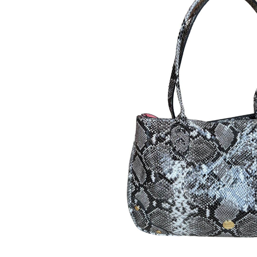 Tammy Tote- Tonal Grey Python