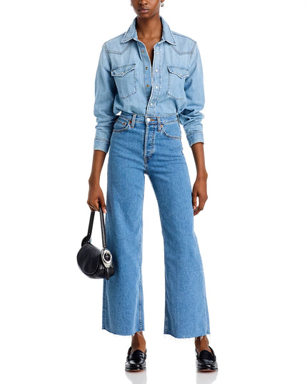 High Rise Wide Leg Crop Denim- Runyon