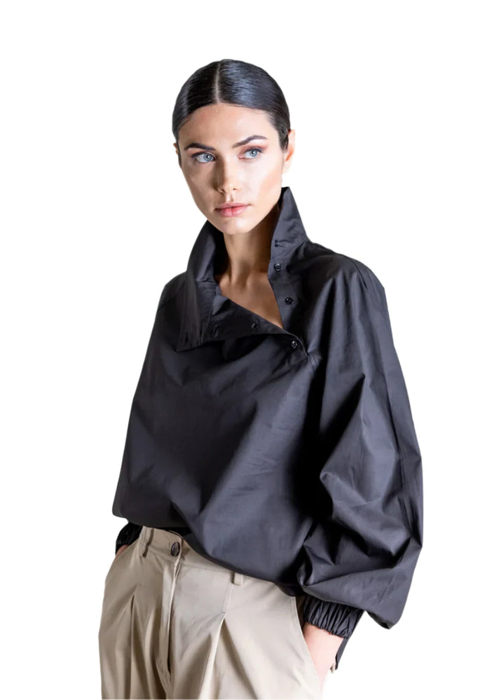 Black Poplin Blouse