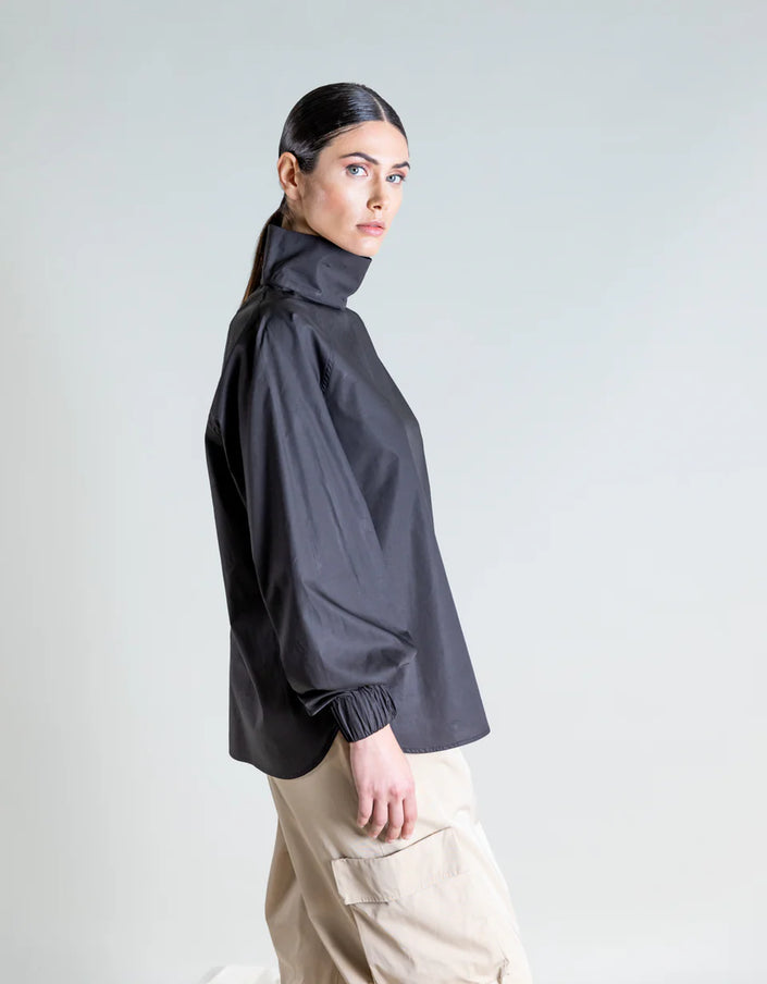 Black Poplin Blouse