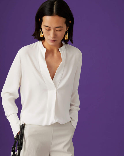 White Blend Silk Shirt