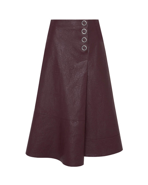 Flared Eco-Leather Skirt