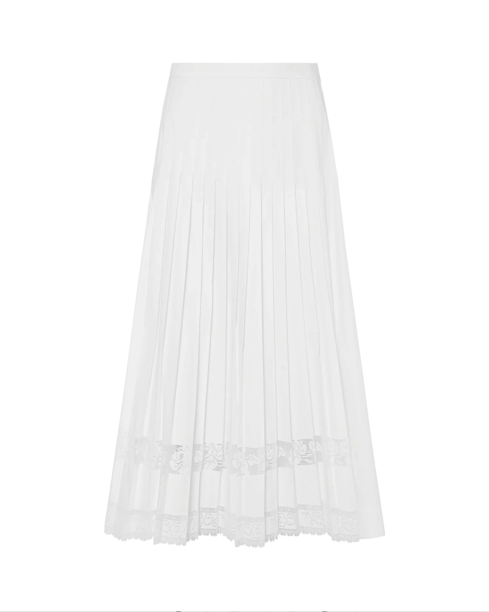 Pleated White Lace Midi Skirt – Edit by Elaine Turner