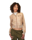 Collins Taupe Stonewash Leather Jacket