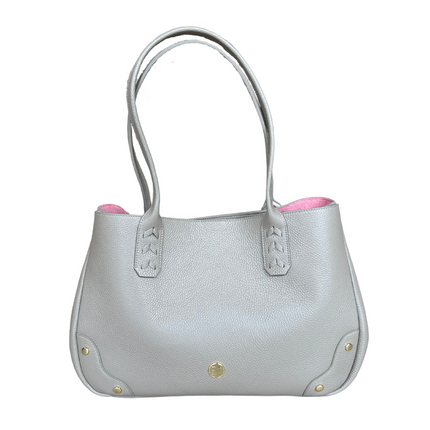 Tammy Tote- Solid Taupe Pebble Leather