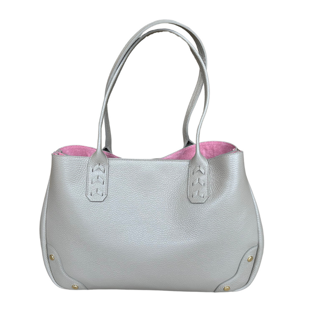 Tammy Tote- Solid Taupe Pebble Leather