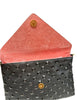 Bella Clutch- Black Embossed Studded Leather