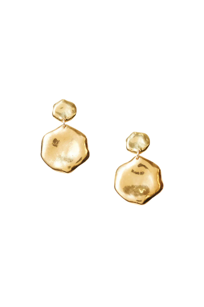 Fortuna Yellow Gold Coin Earrings