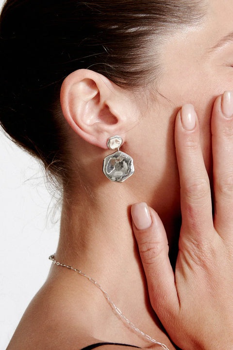 Fortuna Silver Coin Earrings