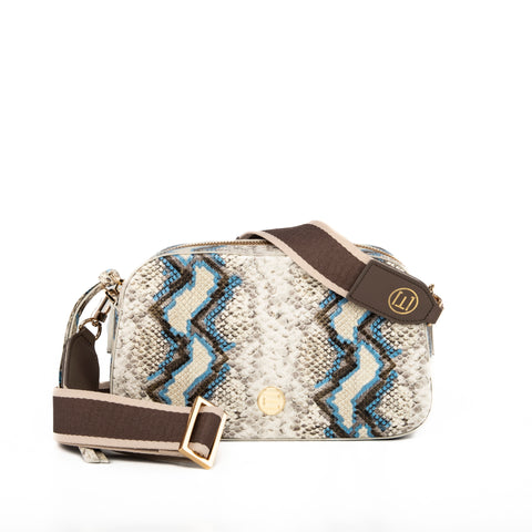 Jackie Camera Bag- Blue Multi Python