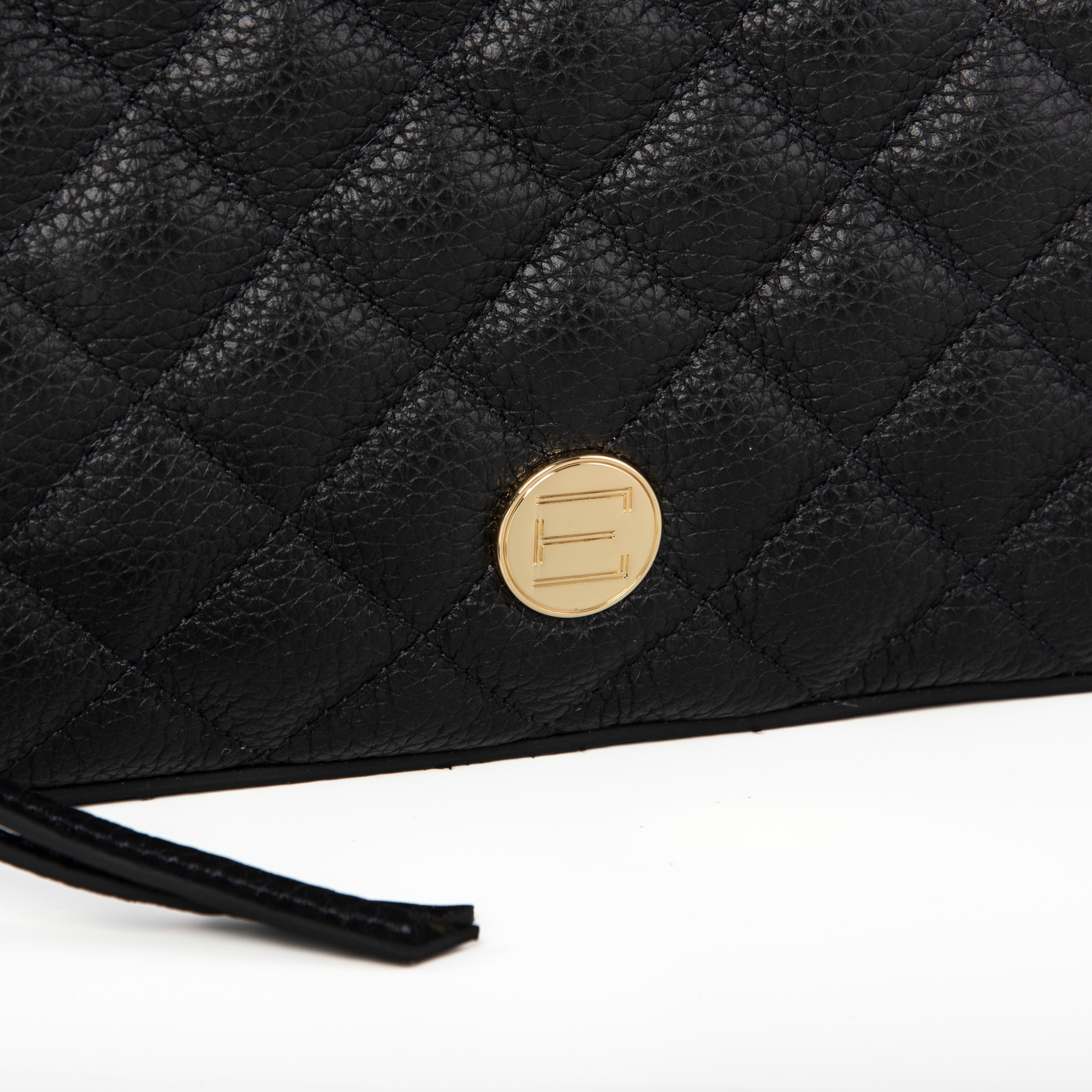 Jackie Camera Bag- Black Quilted Pebble Leather