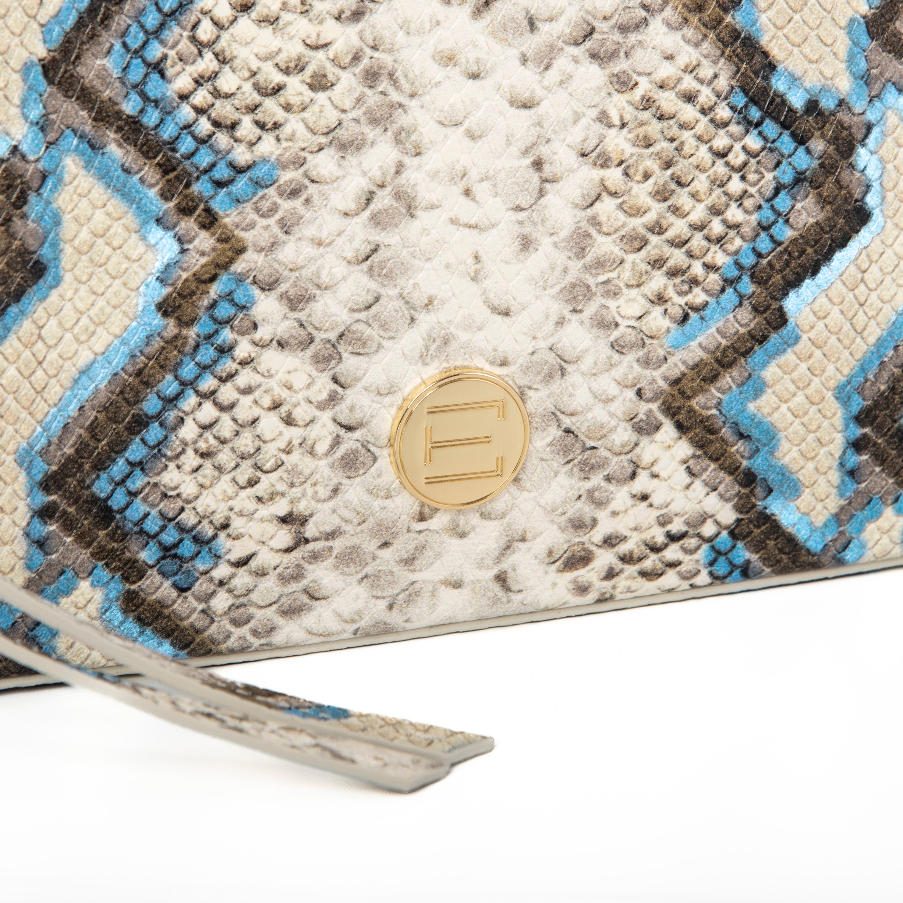 Jackie Camera Bag- Blue Multi Python