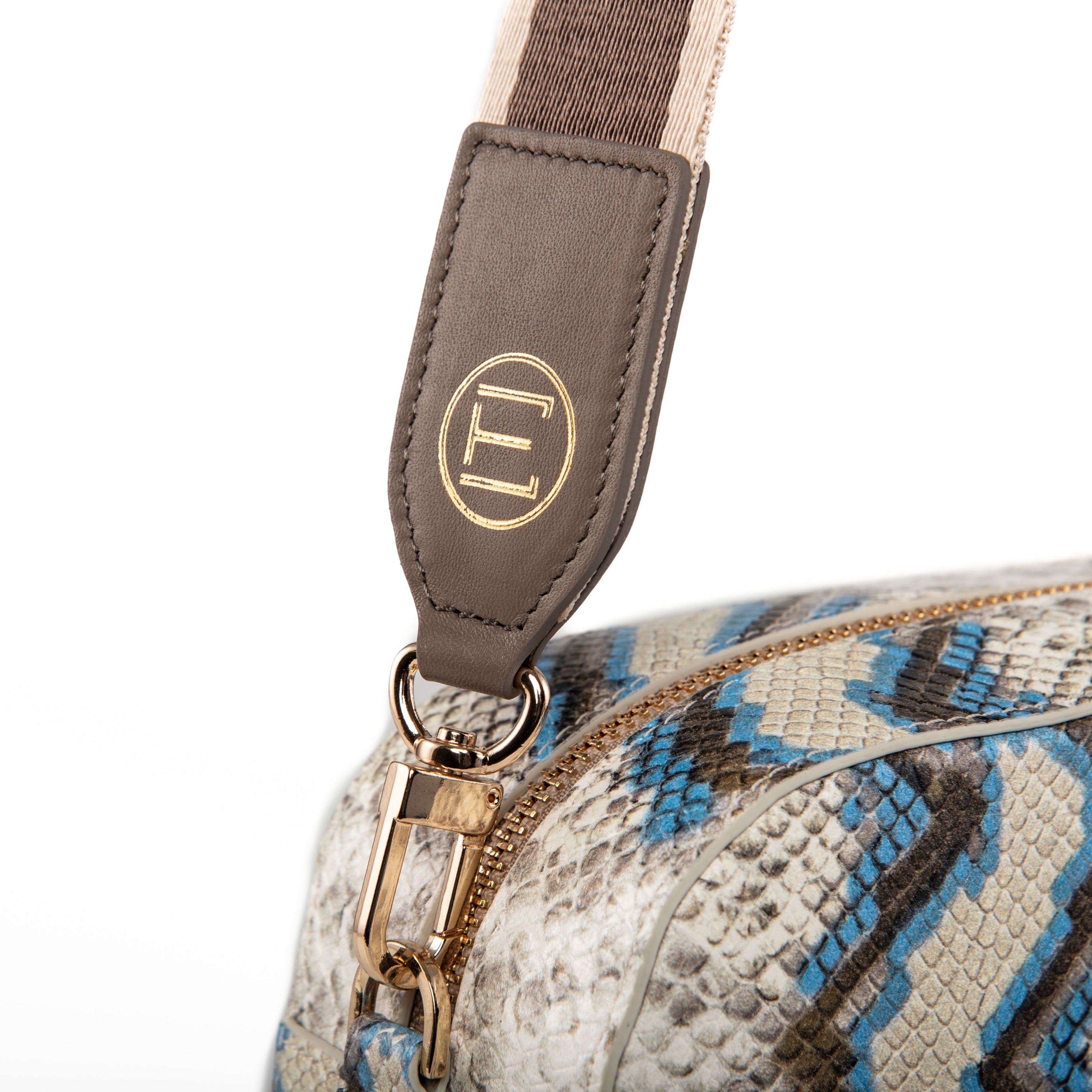 Jackie Camera Bag- Blue Multi Python