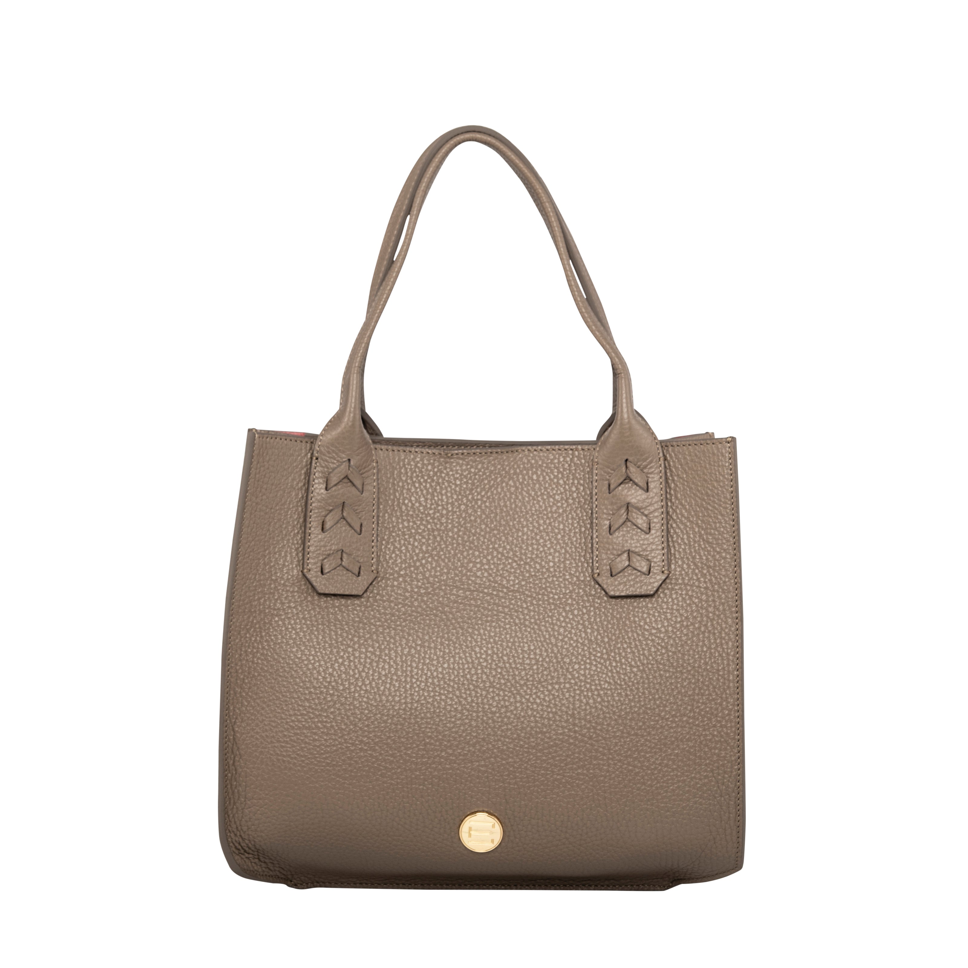 Mauney Satchel Bag- Taupe Solid Pebble