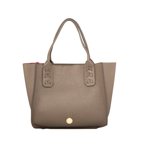 Mauney Satchel Bag- Taupe Solid Pebble