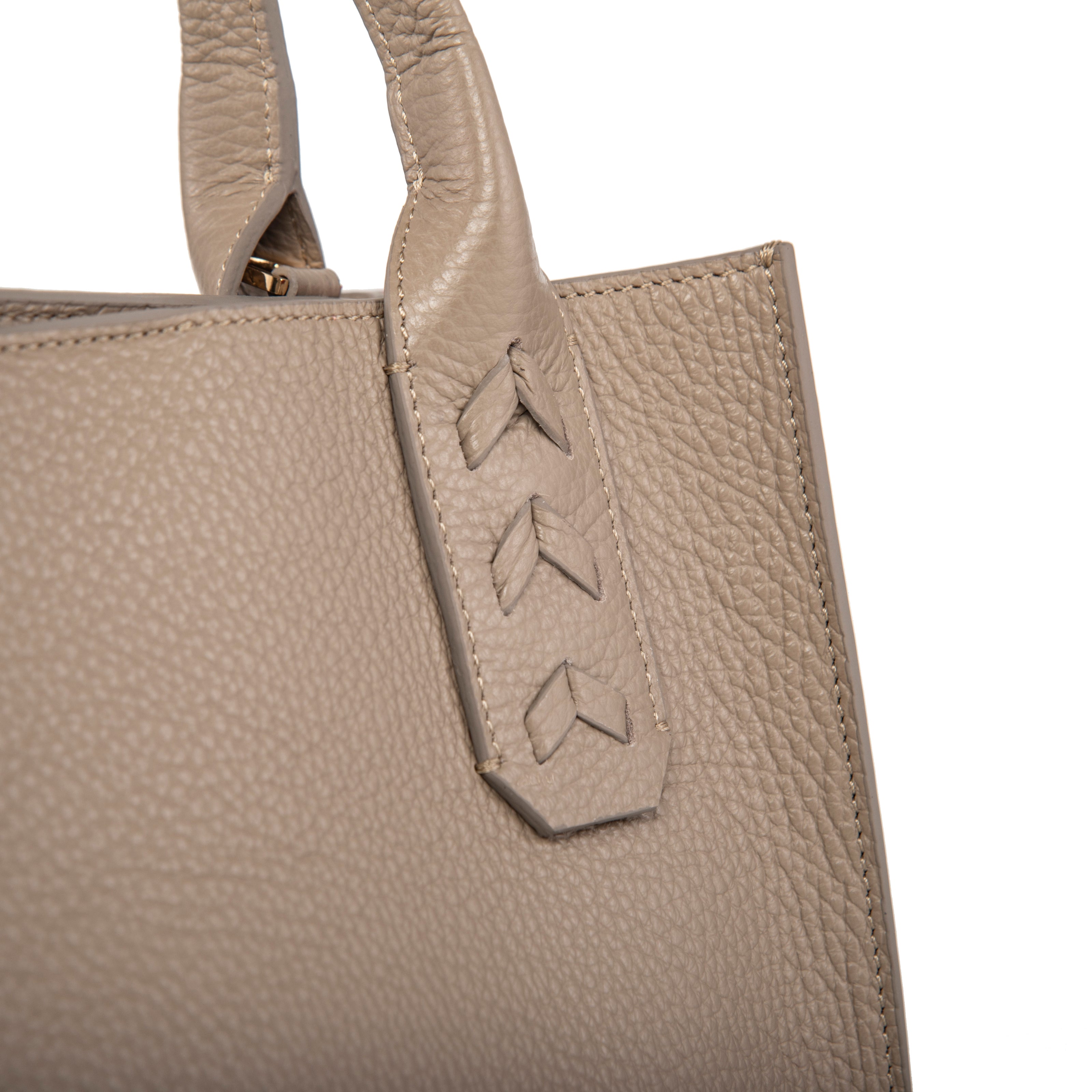 Mauney Satchel Bag- Taupe Solid Pebble