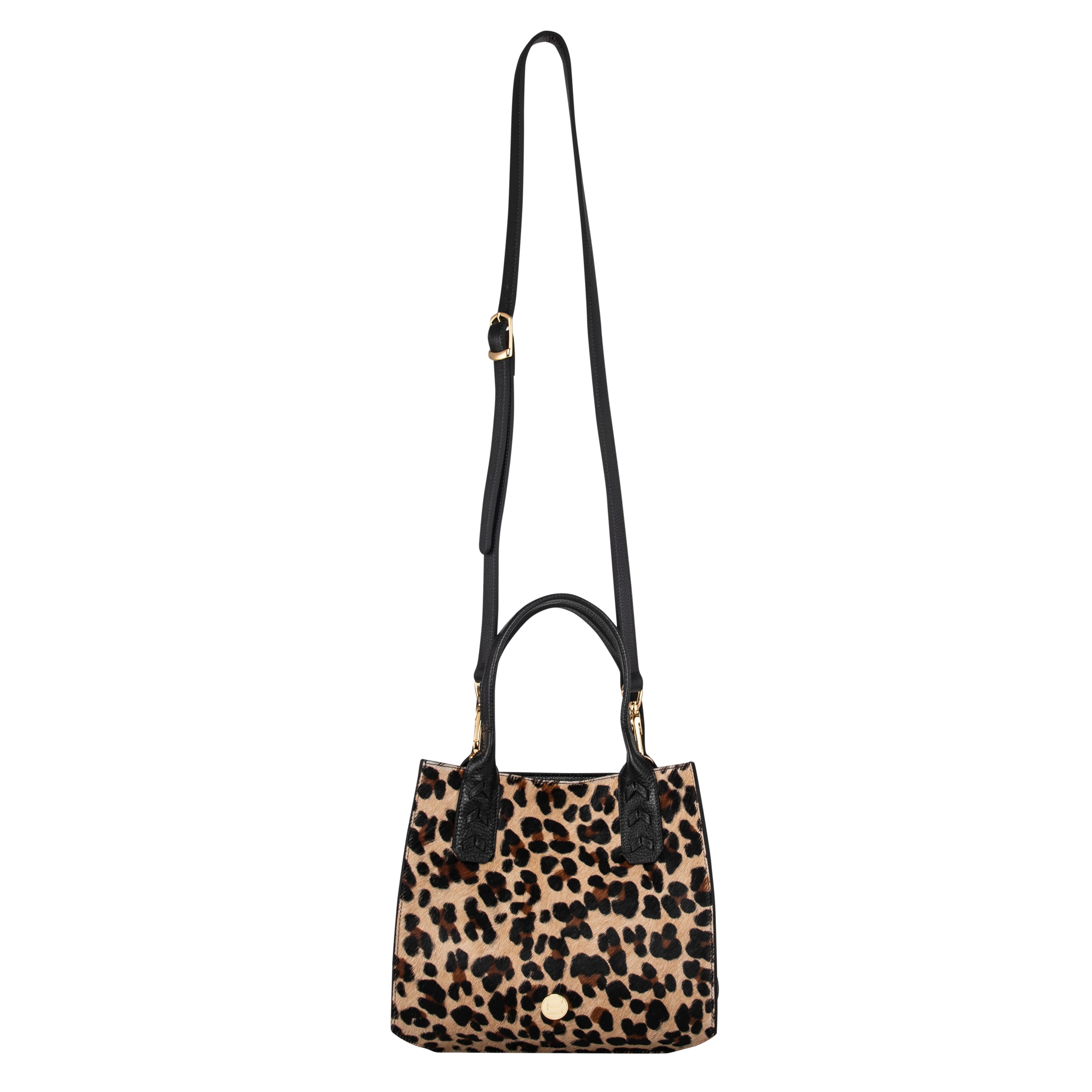 Mauney Satchel Bag-  Cheetah Haircalf