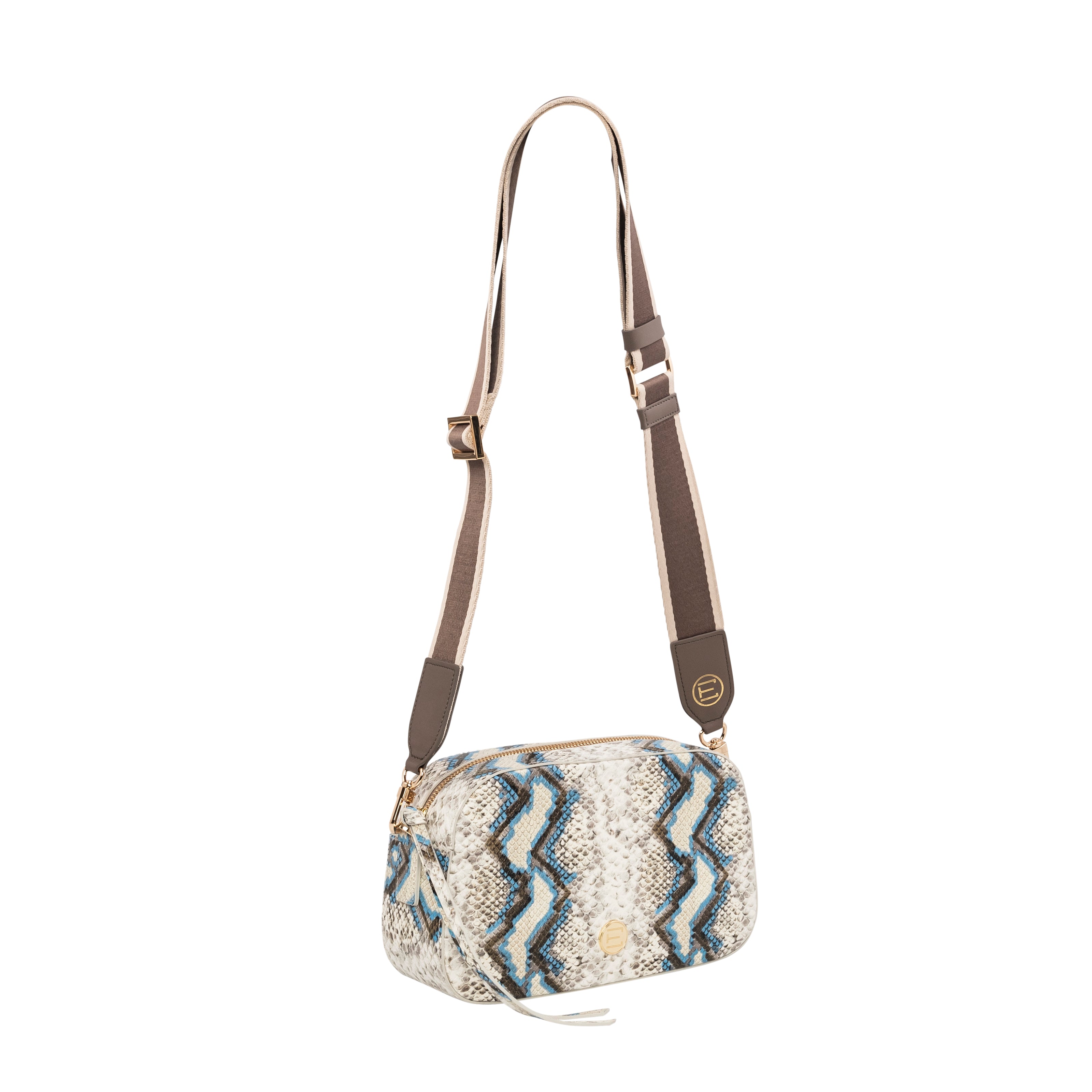 Jackie Camera Bag- Blue Multi Python