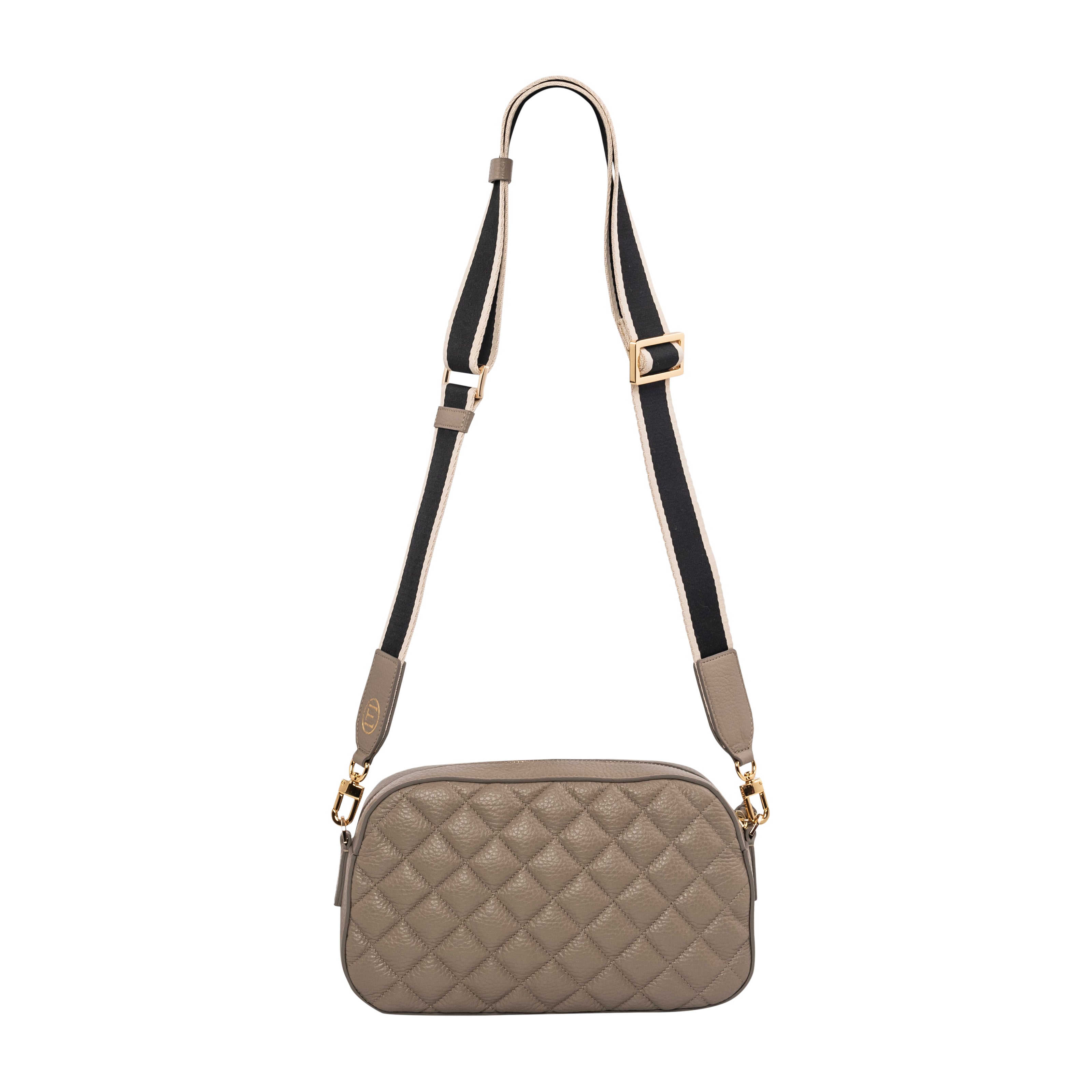 Jackie Camera Bag- Taupe Quilted Pebble Leather