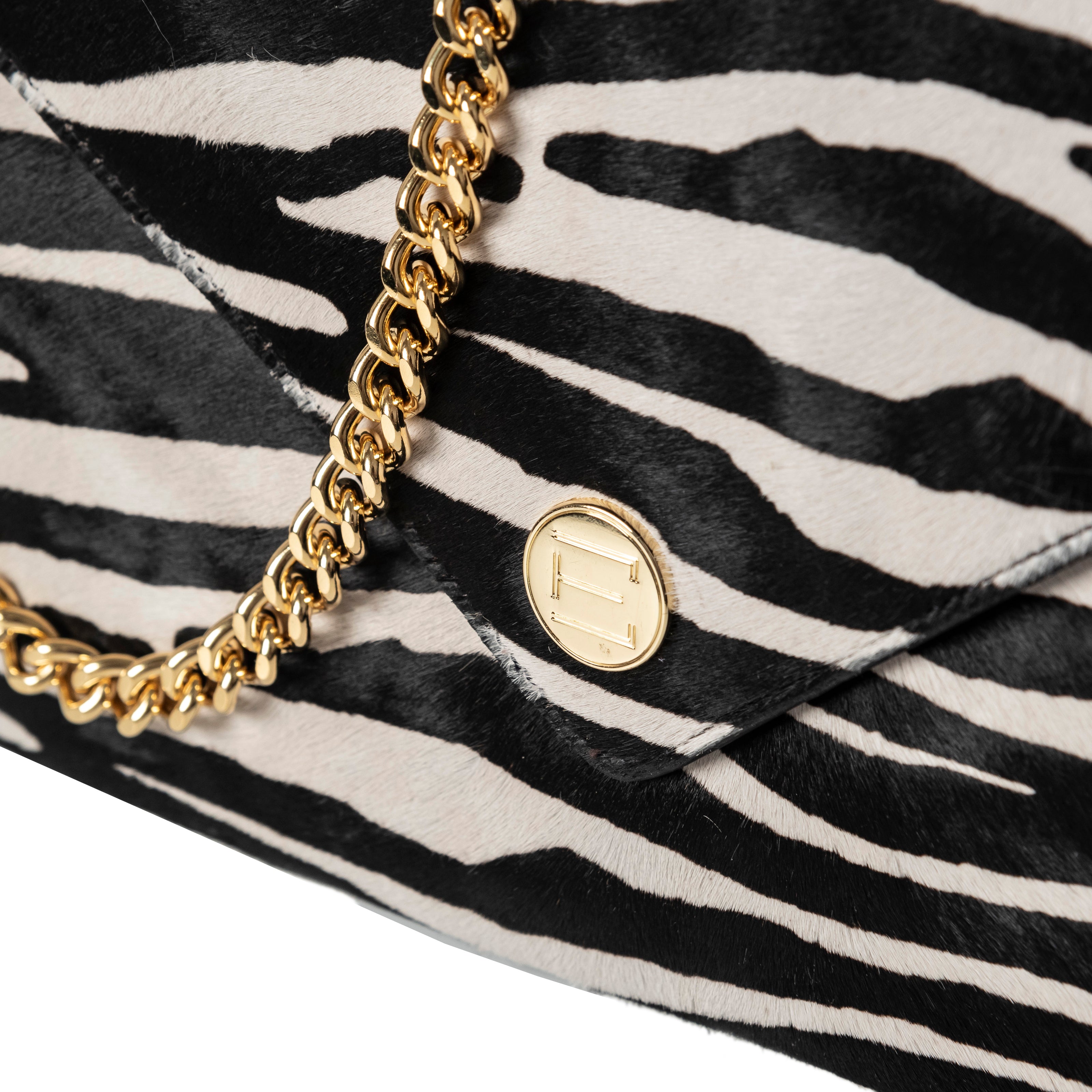 Bella Clutch- Zebra Haircalf