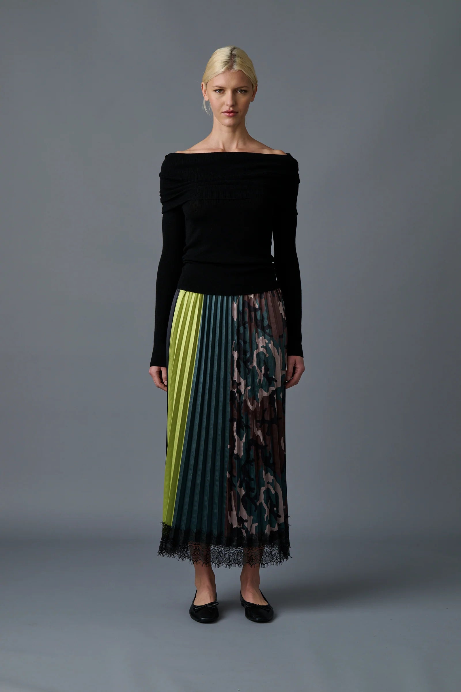 Urban Camo Pleat Skirt