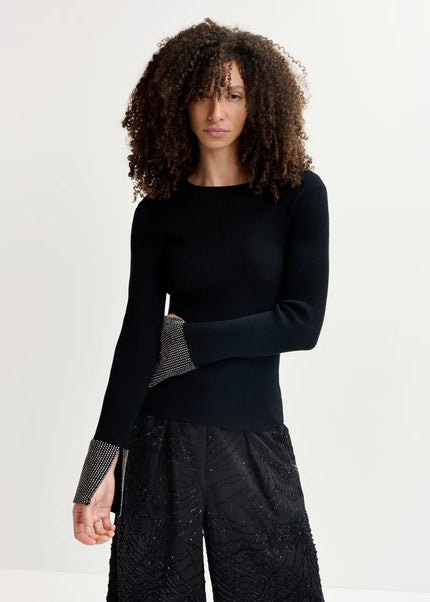 Gomi Embellished Ribbed Sweater