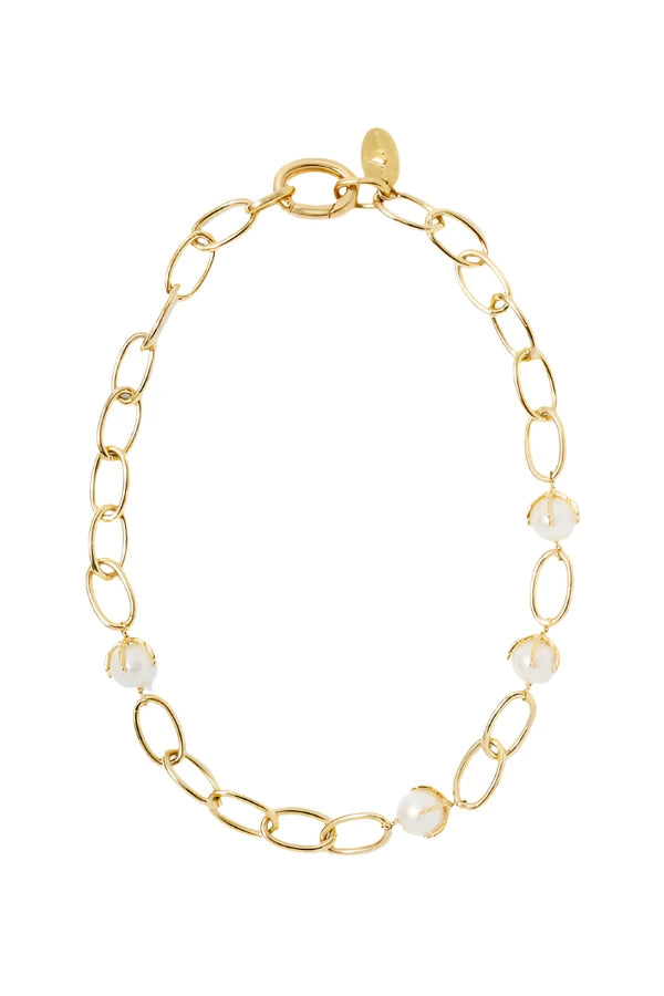 Lark White Pearl Chain Necklace