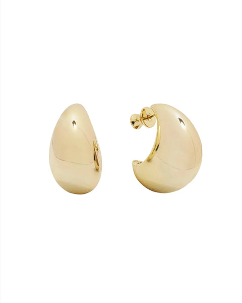 She's So Smooth Teardrop Hoop Earrings- Gold