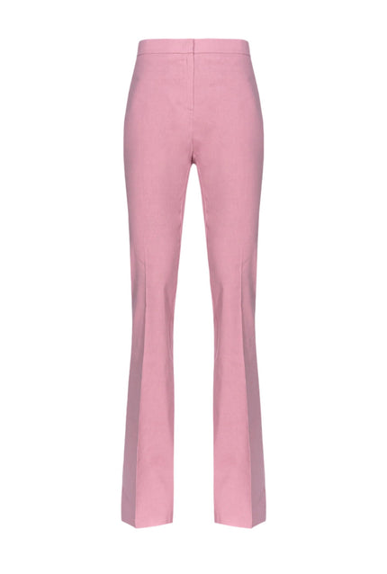 Pink Strech Linen Trousers