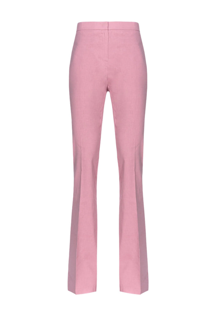 Pink Strech Linen Trousers