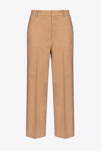 Stretch Linen Cigarette Trousers