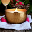 Champagne & Pink Raspbberry-Solid Brass Candle