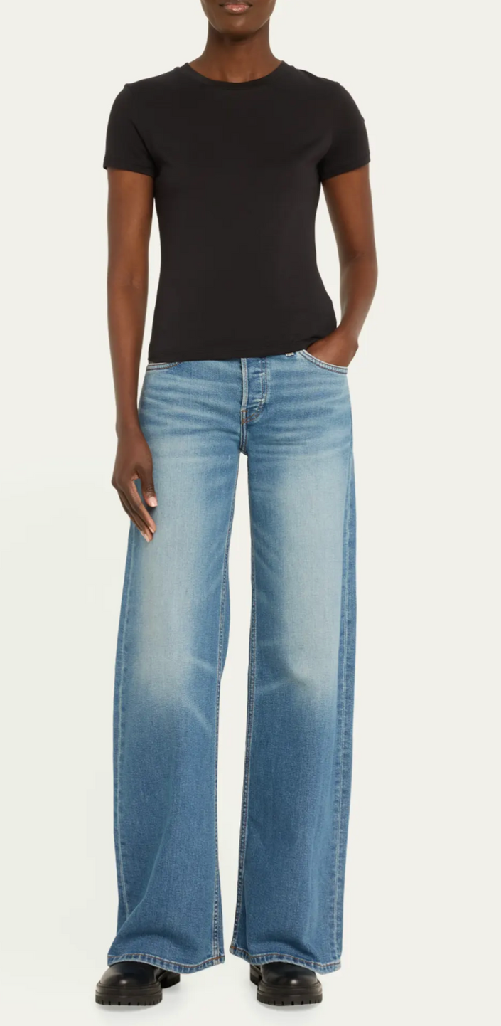 Mid Rise Wide Leg Jeans