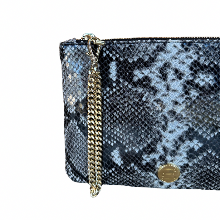 Gigi Zip Pouch- Tonal Gray Python