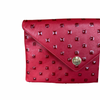 Bella Clutch- Red Embossed Studded Leather