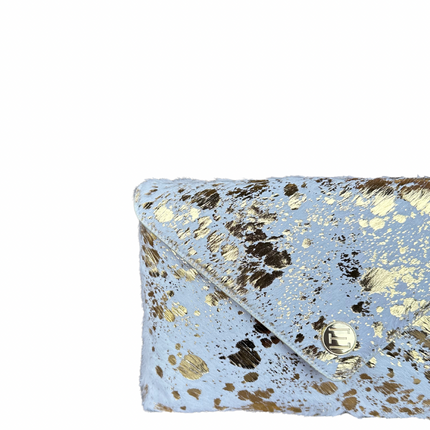 Bella Clutch- Metallic Cowhide