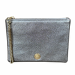 Pre Order Now: Gigi Zip Pouch- Graphite Metallic Leather