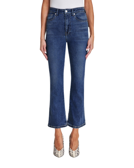 Bella Crop Flare Clean Hem Jeans- Libertine