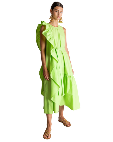 Melon Poplin Long Dress